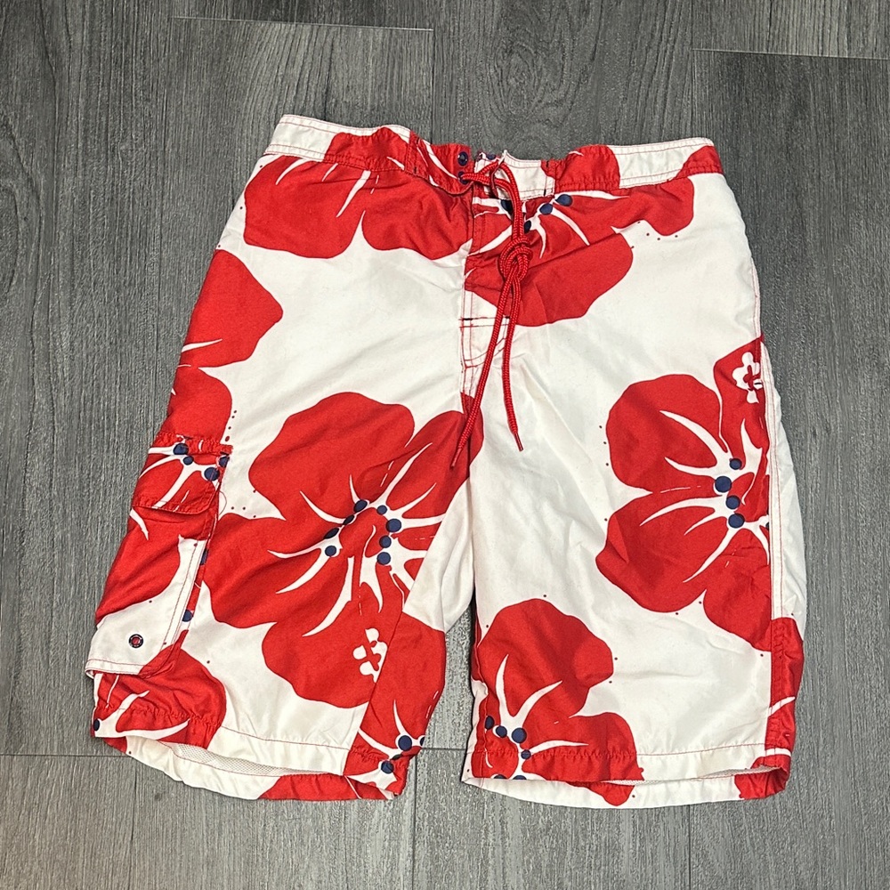 French Connection Floral Red Swim Shorts